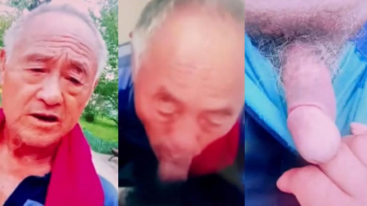 广场搭讪一帅老带至厕所玩双射